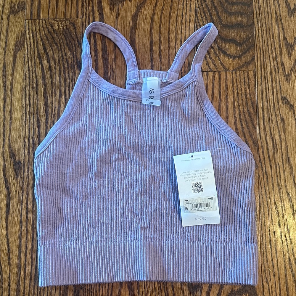 Altar’d State Revival Ribbed Cropped Tank - Lavender Purple